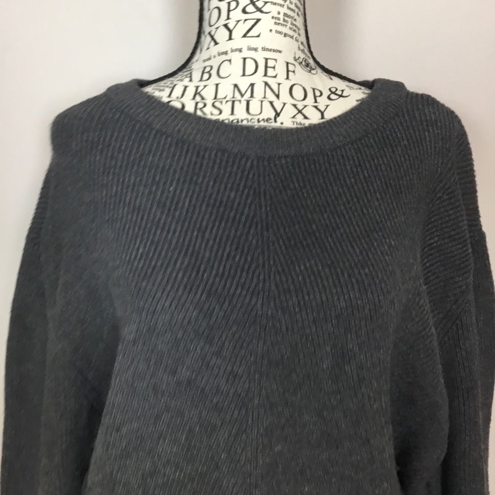 Zara diagonal knit sweater round neck warm cozy winter cabincore layering sz M - Picture 2 of 8